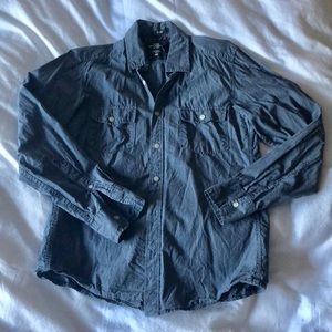 H&M button down mens pin striped long sleeve shirt